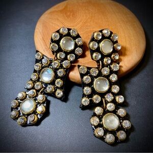 Vintage large sparkling dangle earrings